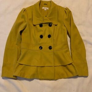 Decree Women's Mustard Double-Breasted Pea Coat